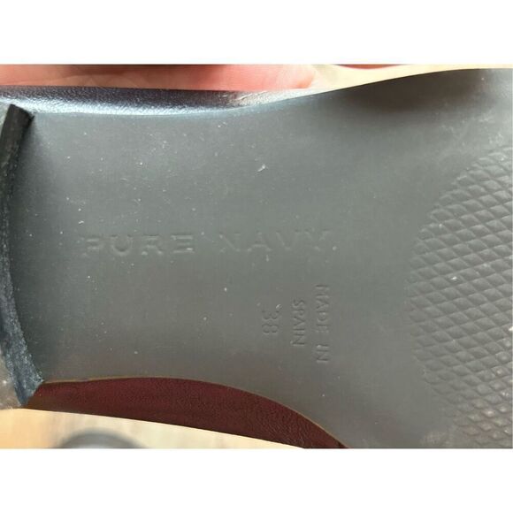 Pure Navy Pointy Toe Loafers Snake Pattern size 38 / 7.5 Black made in Spain - Picture 7 of 8